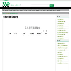 专用教室使用情况登记表 - 360文档中心