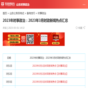 2023年时事政治：2023年3月时政新闻热点汇总_华图教育